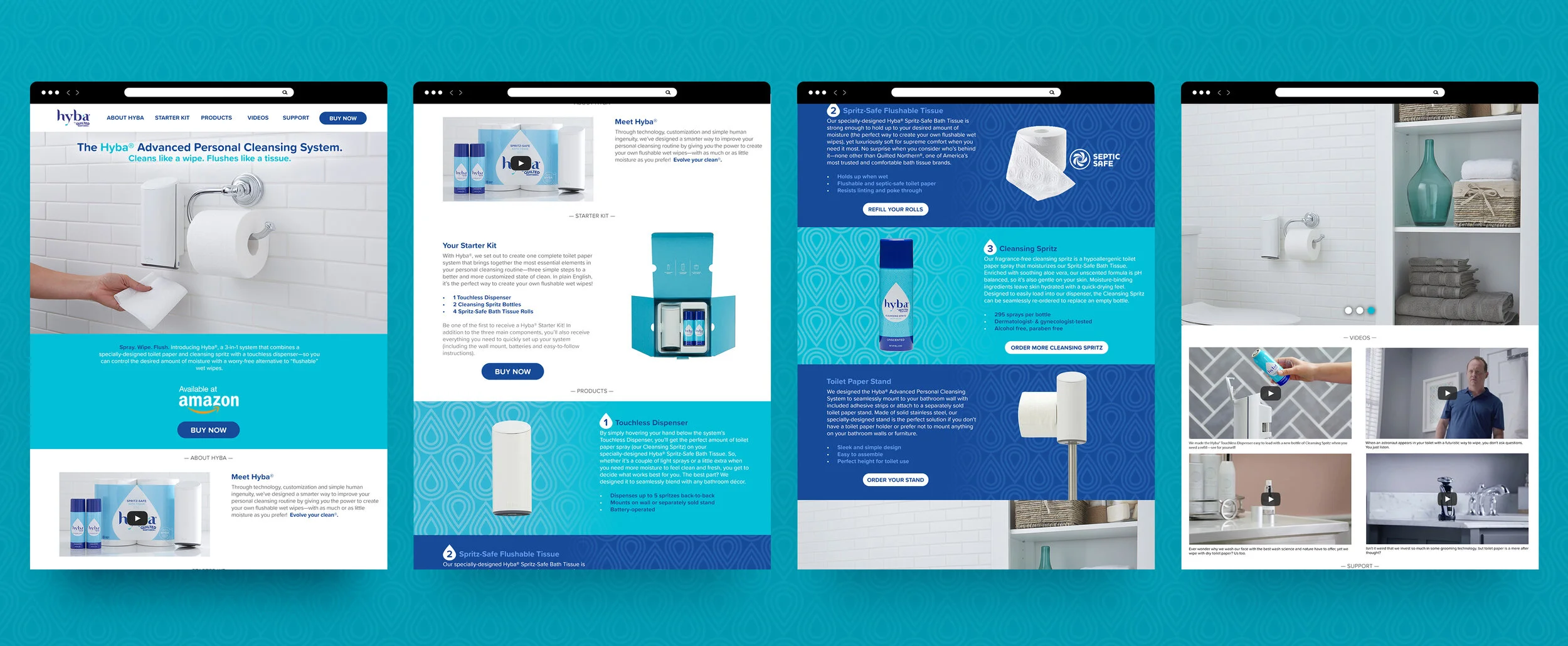 Hyba mockup screens